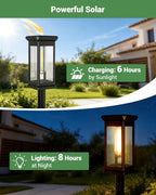 Garden Hose Holder with Solar Light, Freestanding Hose Stand for Outside - Image 2