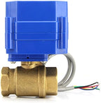 U.S. Solid 1/2" Motorized Ball Valve - 9-24V DC Brass Electric Valve, Normally Closed (N.C.), Full Port, 5-WIRE Control with Open/Closed Signal Output - Image 2