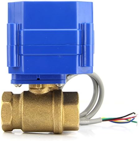 U.S. Solid 1/2" Motorized Ball Valve - 9-24V DC Brass Electric Valve, Normally Closed (N.C.), Full Port, 5-WIRE Control with Open/Closed Signal Output - Image 2