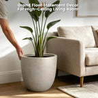 Kante Weathered Concrete Planter 18" Dia All-Weather Round Large Pot - Image 4