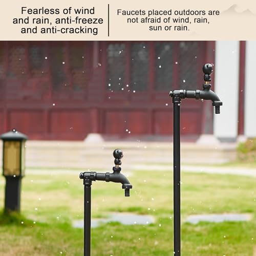Free Standing Hose Holder, Garden Fountain, All-Copper Cylinder and Faucet, Suitable for Irrigation and car Washing，One Color 100cm/39.4in - Image 5