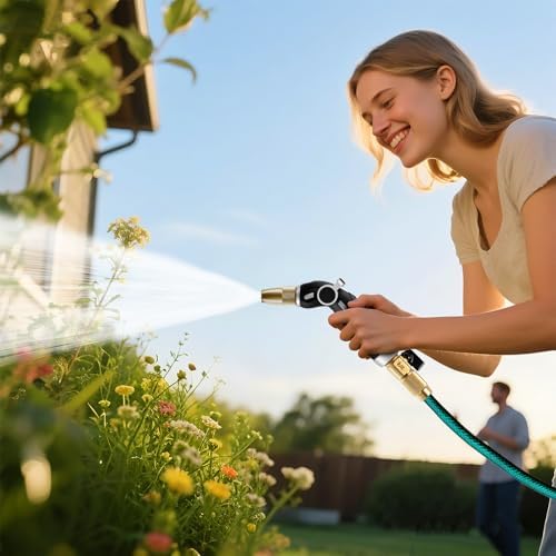 RESTMO Garden Hose Nozzle, Heavy Duty Water Hose Sprayer Nozzle, Silver - Image 2