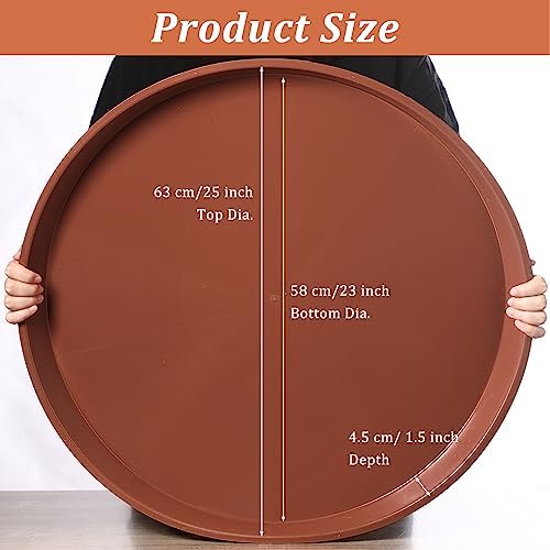 Eccliy 6 Pack Plastic Plant Saucer, Round, 25 Inch, Terracotta - Image 2