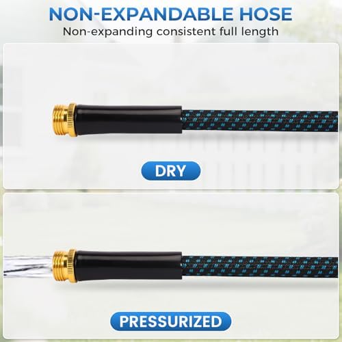 Non-Expandable Garden Hose – Ultra Lightweight & Leak-Proof Kink-Free Water Hose with 10-Function Spray Nozzle – Wear-Resistant Hybrid Hose for Yard, Lawn, Car Wash & Outdoor Use – 100 ft - Image 6