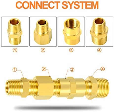 GASHER 26PCS Brass Pipe Fitting Kit, Hex Bushing, Reducer Adapter, Hex Nipple, 90 Degree Barstock Street Elbow - Image 6