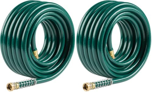 Gilmour 5/8" x 100' Heavy Duty Flexogen Water Hose, Flexible Garden Hose for Vegetable Gardens, Flower Beds, and Lawn Sprinklers, Green, 100 Feet (Pack of 2) by Gilmour