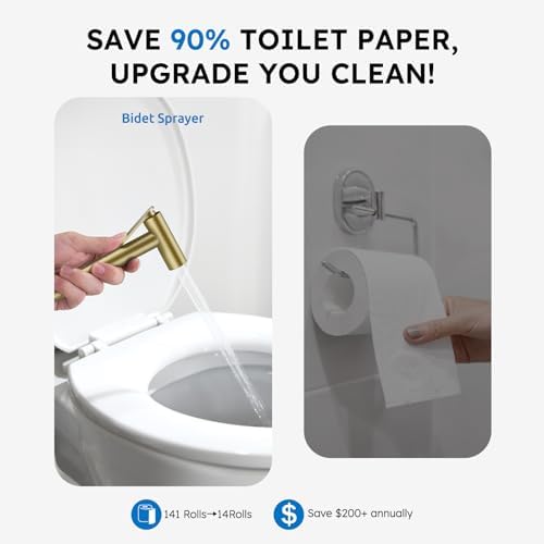 Arofa Built-in Hot and Cold Bidet Sprayer, Warm Water Bidet, Brushed Gold - Image 4