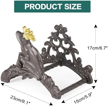 Sungmor Heavy Duty Cast Iron Garden Hose Holder | Water Hose Hanger Wall Mounted | Decorative Indoor Outdoor Hose Rack Reel | 50FT 75FT 100FT Water Hose Bulter Storage | Lovely Frog Metal Hose Stand - Image 5