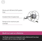 Yard Butler Hose Reel, 180 Degree Swivel, Wall Mount, 100-Foot Hose - Image 4