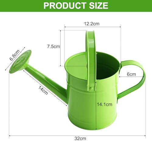 Green Metal Watering Can, 1.5L for Kids Comfort Handle - Image 4