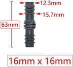 Generic 16mm 20mm 25mm Garden Irrigation Pipe Barb Connector Tee Elbow End Plug PE Pipe Coupler Micro Drip Irrigation Adapter For Garden(Black) - Image 7