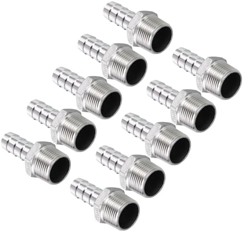 10pcs Stainless Steel Hose Barb Fitting 5/8" Barb to 3/4" NPT Male by Kozelo