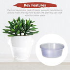 10IN Plant Pot Saucer [10PCS] - Round Deepened Flower Drip Tray Use for Indoor Outdoor Garden Potted Plants - [Clear] Plastic Plant Saucer - Image 5