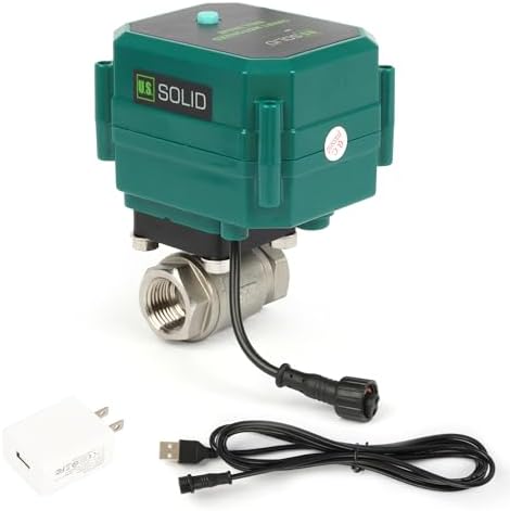 U.S. Solid 1/2" Smart Motorized Ball Valve - Brass Remote App Mobile-control Electrical Ball Valve with Manual Switch, Plug Connection - Image 2