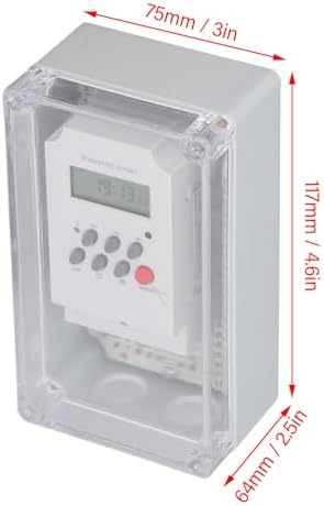 Focket Pool Pump Timer, Outdoor Waterproof Programmable Timer Switch Mechanical Timer Box with Manual Button, Heavy Duty Digital Timer Box for Water Heater, Pool Pump, SPA, Motor (AC - Image 5