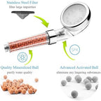Filtered Shower Head with Handled by MineralStream, High Pressure Water Saving Shower Head with Hose and Filter Beads for Hard Water with Rainfall, Jet and Massage settings - Image 7