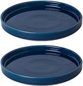 Ceramic Plant Saucer 7 Inch, 2 Pack Round Plant Trays for Indoors/Outdoors, Flower Pot Saucers for Holding Water Drips and Soil, Ceramic Drainage Tray for Plant Pot (Blue) by Fzfeiyy