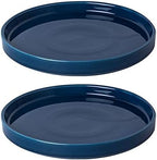 Ceramic Plant Saucer 7 Inch, 2 Pack Round Plant Trays for Indoors/Outdoors, Flower Pot Saucers for Holding Water Drips and Soil, Ceramic Drainage Tray for Plant Pot (Blue) by Fzfeiyy