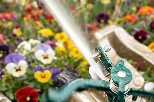 1/2" Zinc Impact Sprinkler on Heavy-Duty Metal Base, Adjustable Coverage for Lawn and Garden Watering - Image 3