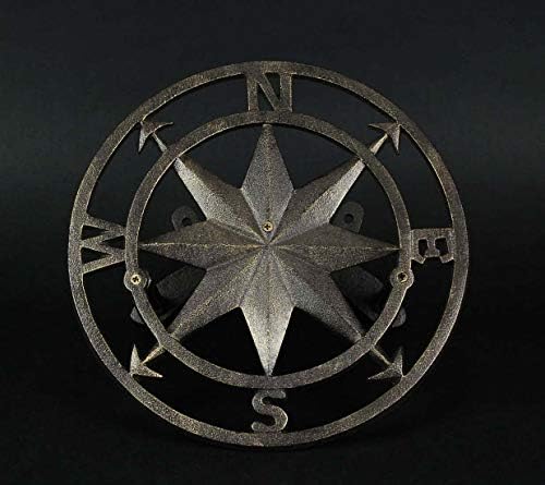 Zeckos Garden Hose Holder Compass Rose 12 Inch Cast Iron Bronze - Image 3