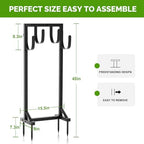 Heavy-Duty Garden Hose Holder with Stable Base and Tool Hooks, GAVISCITY Freestanding Metal Hose Hanger Garden Hose Storage Holds 151Ft Hose, Rustproof Water Hose Holder for Outside Yard Lawn, Black - Image 3