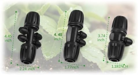 3/4 Inch to 1/4 Inch Drip Irrigation Barbed Tee Fittings Kits, Anti-Drop Lock Nut Locked Barbed Connectors for 3/4"-20mm Drip Tubing, 3/4/6 Way Tee Joints for Garden Lawn Irrigation (20,4-WAY) - Image 3