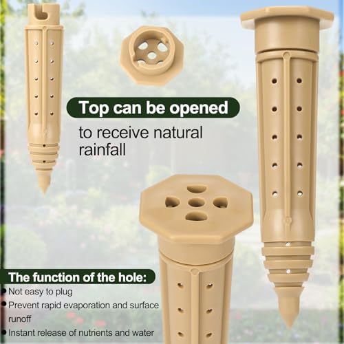Briwooody 9 Pack 8 Inch Deep Watering Stakes, ABS Root Irrigation Spike - Image 5