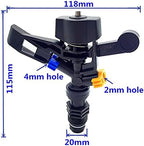 Rotate Rocker Arm Sprinkler 360 Degrees Auto-Rotate Two Holes Water Head Agriculture Tools 1/2" Male Thread 20 Pcs Landscape Gardening (Color : Black) - Image 2