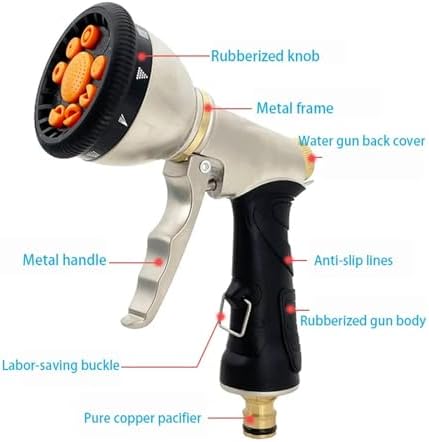 Garden Water Hose Nozzle, Heavy-Duty Metal, Durable And Not Easy To Rust, Car Wash, Gardening Watering Tool Boquillas - Image 4