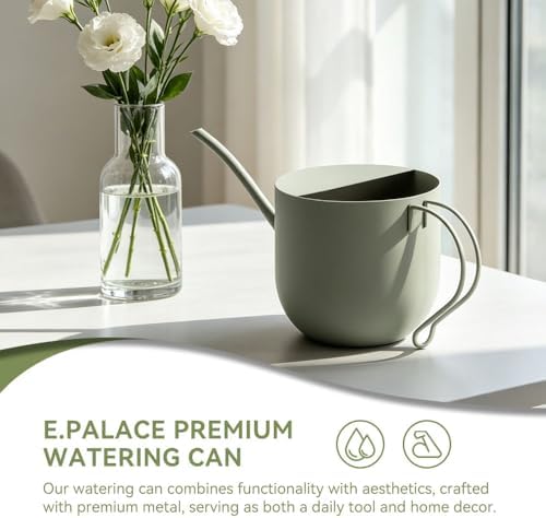 Gray Watering Can 50oz Stainless Steel for Indoor Plants - Image 6