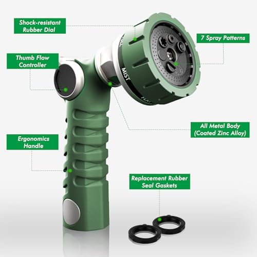RESTMO Heavy Duty Hose Nozzle, Metal Garden Water Hose Sprayer - Image 2