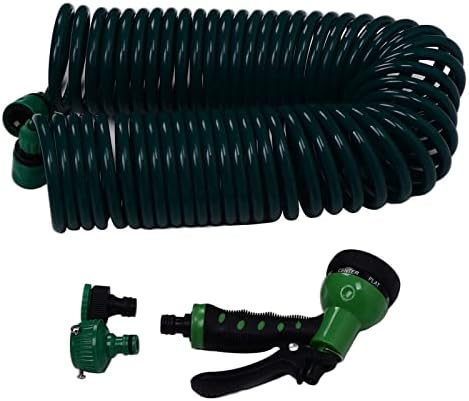 EVA Coil Garden Water Hose 15m/49.2ft, 7 Mode Nozzle Telescopic Spring Tube, Quick Connect Garden Watering Pipe for Plant Lawn Car WashPet Friendly - Image 7