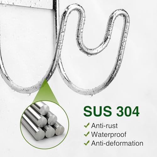 Stainless Steel Garden Hose Holder - Silver SS304 Water Hose Holder - Wall Mounted Hose Hanger Heavy Duty for Water Hose Extension Cords Vacuum Hose, Anti-Rust (2 Pack) - Image 2