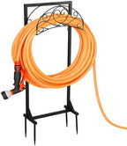 Garden Hose Holder Stand with 4 Ground Spikes, Black by Unknown