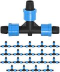 M METERXITY 20-Pack Drip Irrigation Barbed Locking Fittings, for 5/8 Inch(16mm) 3 Way Tee Tubing Irrigation Coupling for Greenhouse/Aquarium/Garden Watering System, Drip Irrigation Parts by MMETERXITY