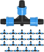 M METERXITY 20-Pack Drip Irrigation Barbed Locking Fittings, for 5/8 Inch(16mm) 3 Way Tee Tubing Irrigation Coupling for Greenhouse/Aquarium/Garden Watering System, Drip Irrigation Parts by MMETERXITY