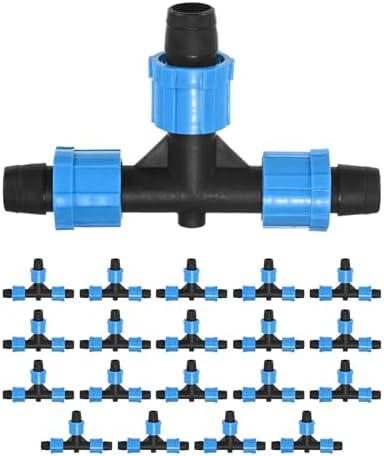 M METERXITY 20-Pack Drip Irrigation Barbed Locking Fittings, for 5/8 Inch(16mm) 3 Way Tee Tubing Irrigation Coupling for Greenhouse/Aquarium/Garden Watering System, Drip Irrigation Parts by MMETERXITY