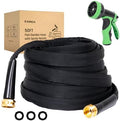 Lightweight Flat Garden Hose 50 FT, 3/4" GHT Flexible Water Hose with Spray Nozzle, Durable 800D Fabric, Kink Free Design, Portable Garden Hose for Lawn, Yard, Car Wash by KAINGA