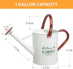 Metal Watering Can for Outdoor Plants, Galvanized Steel Watering Can with Removable spout, 1 Gallon,Perfect Home & Garden Décor White - Image 2