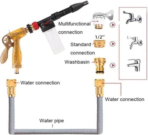 Portable High Pressure Water Gun Foam Pot Nozzle Garden Hose Water Gun Car Wash Cleaning Water Gun for Watering Garden - Image 3