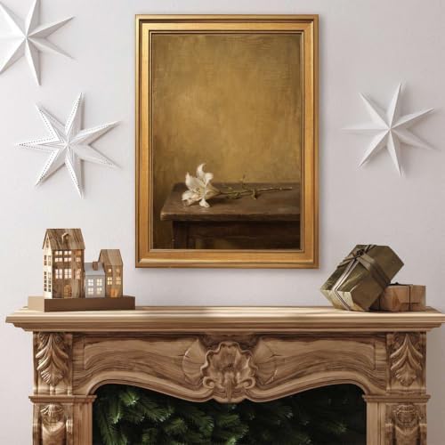 Gold Vintage Framed Lily Flower Wall Art, Still Life Floral Print - Image 4