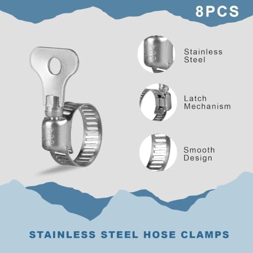 3/8 Inch Self Sinking Aeration Hose, 100 Feet Weighted Pond Aerator Hose Kit 8 Stainless Steel Hose Clamps and 4 Menders for Pond and Lake Aeration - Image 4