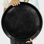 Plant Saucer, 5 Pack - 20 Inch Heavy Duty Plastic Tray for Pots, Drainage Hole, Large Drip Tray for Indoors, Waterproof, Easy to Clean, Reusable, Round, Black - Image 2