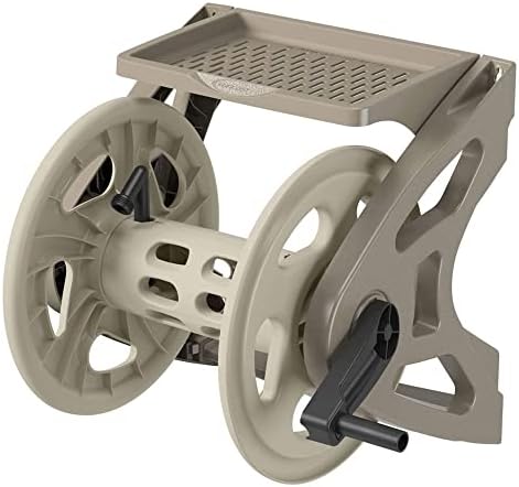 Suncast Handler Plastic Wall-Mounted Outdoor Weatherproof Garden Hose Storage Reel with Storage Tray, Holds 200 Feet of Hose (2 Pack) - Image 2