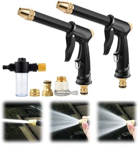 Jet Hose Nozzle High Pressure, Hydro Jet Power Washer Wand, Jet Nozzle Power Washer for Garden Hose, Rotating Nozzle, Various Spray Effects, Water Sprayer Cleaning Tool (2) by Unknown