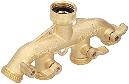 G3/4 4 Way Hose Splitter Brass, Brass Hose Faucet Manifold, Garden Hose Faucet Adapter, Joint Connector Irrigation Accessory,Garden Hoses Connector - Image 6