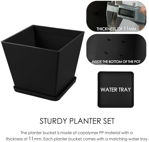 Kozyard 2Packs Taper Planter Indoor Outdoor Plant Pots - Image 3