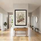 Framed Canvas Wall Art Vintage Antique Compass and Leather Map Muted Earthy Tones Rosemary on Aged Newspaper Canvas Print Poster Black Frame Wall Decor for Study Office Scholarly Decor, 12x16 Inch - Image 4