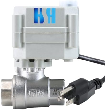 3/8 inch DN10 110-230VAC Normally Closed CF8/Stainless Steel 304 Manual Override Motorized Electrical Ball Valve With U.S. Plug - Image 5