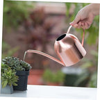 YARNOW 1000ml Copper-Colored Stainless Steel Watering Can for Indoor and Outdoor Gardening Long Spout Design Sturdy Metal Plant Watering Device - Image 7